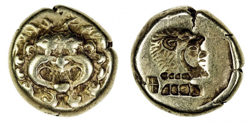 LESBOS: Mytilene, EL hekte (1/6 stater) (2.53g), ca. 521-478 BC, BMC-14, SNG von...