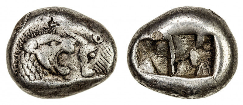 LYDIA: temp. Cyrus—Darios I, AR siglos (½ stater) (5.28g), Sardes, ca. 545-520 B...