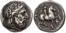 MACEDONIAN KINGDOM: Philip II, 359-336 BC, AR tetradrachm (14.40g), Amphipolis, 342/1-329/8 BC, SNG ANS 510-20, Le Rider-263ff, laureate head of Zeus ...