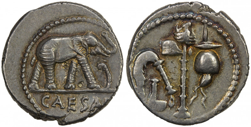 ROMAN IMPERATORIAL PERIOD: Julius Caesar, as dictator, 49-44 BC, AR denarius (4....