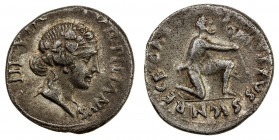 ROMAN EMPIRE: Augustus, 27 BC-14 AD, AR denarius (3.68g), Rome, 19-18 BC, RIC-287, Cohen-485, BMC-10, head of Liber to right, wearing ivy-wreath, TVRP...