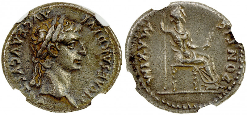 ROMAN EMPIRE: Tiberius, 14-37 AD, AR denarius (3.79g), Lugdunum, 36-37 AD, RIC-3...