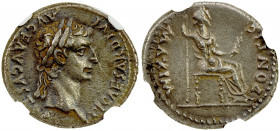 ROMAN EMPIRE: Tiberius, 14-37 AD, AR denarius (3.79g), Lugdunum, 36-37 AD, RIC-30, RSC-16a, laureate head right // Livia (as Pax) seated right, holdin...