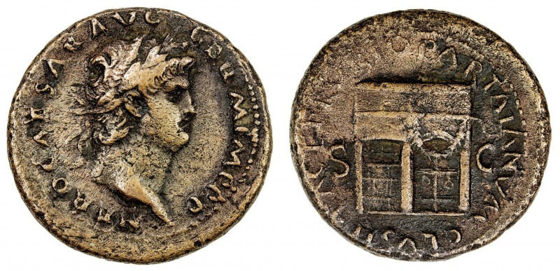 ROMAN EMPIRE: Nero, 54-68 AD, AE as (12.29g), Rome, 62-68 AD, RIC-306var, laurea...