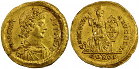 ROMAN EMPIRE: Arcadius, 383-408 AD, AV solidus (4.49g), Constantinople, 383-388 AD, RIC-70c3, Depeyrot-46/3, 7th officina, rosette-diademed, draped an...