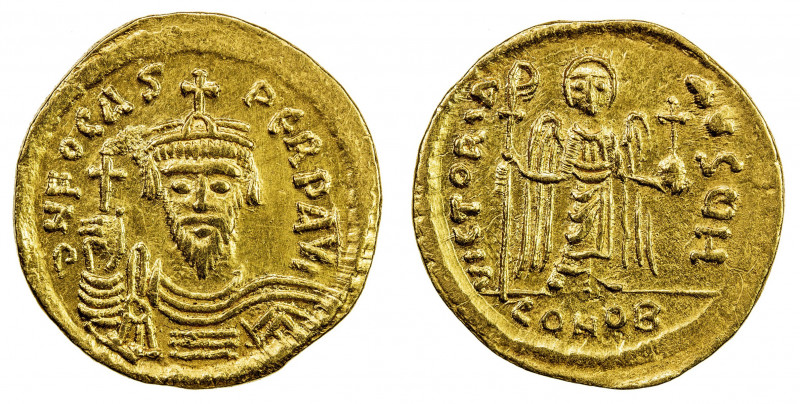 BYZANTINE EMPIRE: Phocas, 602-610, AV solidus (4.34g), Constantinople, SB-618, d...