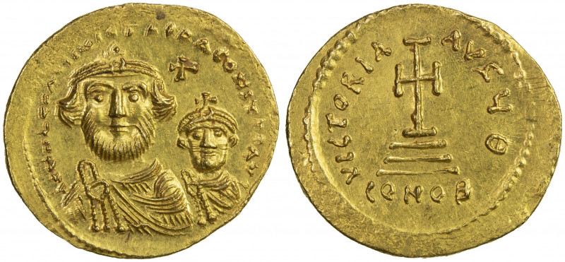 BYZANTINE EMPIRE: Heraclius, 610-641, AV solidus (4.48g), Constantinople, S-140,...