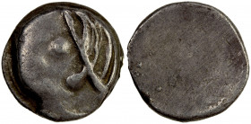 DAHAE (EARLY SCYTHIAN): Anonymous, ca. 1st century BC, AR drachm (3.63g), cf. Zeno-52973, completely stylized human head, showing only the eye, ear, a...