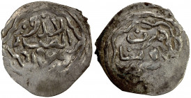 DENIZLI: Murad, 1334-1360, AE mangir (0.84g), Ladiq al-Mahrusa, ND, A-A1265, Ender-302-1, obverse legend darb / bi-mahrusa / ladiq; reverse Allah rabb...
