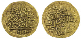 OTTOMAN EMPIRE: Ahmed I, 1603-1617, AV sultani (3.42g), Saqiz (Sakiz), AH1012, A-1347.1, Damali-BG.A1, reverse with darb al-nadr … formula, bold strik...