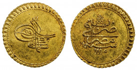 EGYPT: Mustafa II, 1703-1730, AV eshrefi altin (3.46g), Misr, AH1115, KM-72, initial #38, AU.
Estimate: USD 190 - 220