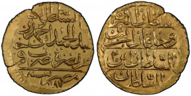 EGYPT: Abdul Hamid I, 1774-1789, AV zeri mahbub, Misr, AH[11]92, KM-127, with accessional date of AH1187, cleaned, PCGS graded Unc details.
Estimate:...