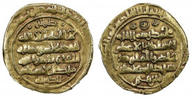 GHAZNAVID: Ibrahim, 1059-1099, pale AV dinar (5.53g), Ghazna, DM, A-1637.2, type struck AH480-484, bold VF.
Estimate: USD 150 - 200