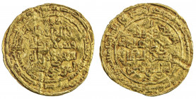 GREAT SELJUQ: Sanjar, 1118-1157, AV dinar (2.04g), Madinat al-Salam, AH548, A-1686, Jafar-S.MS.548, citing the caliph al-Muqtafi, the Seljuq ruler, an...