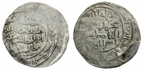 KHWARIZMSHAH: Mangubarni, 1220-1231, AR broad dirham (6.51g) (Ghazna), AH(6)19, A-1744, Zeno-155540 (same dies), full bold last two digits of the date...
