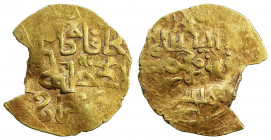 GREAT MONGOLS: Chingiz Khan, 1206-1227, AV dinar (2.93g), NM, ND, A-1964, obverse legend al-khaqan / al-a'zam / (chin)giz khan with parts of an uncert...