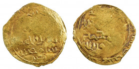 GREAT MONGOLS: Chingiz Khan, 1206-1227, AV dinar (3.56g), Samarqand, AH621, A-3700B, cf. Zeno-265552, in the name of Chingiz Khan, of which only "Khan...