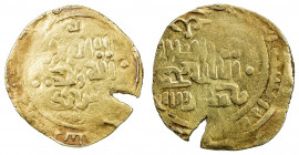 GREAT MONGOLS: Anonymous, ca. 1220s-1230s, AV dinar (3.96g), Bukhara, ND, A-B1967, totally anonymous, only the kalima on both sides, with the mint bel...