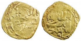 GREAT MONGOLS: Anonymous, ca. 1220s-1230s, AV dinar (3.25g), MM, ND, A-B1967, totally anonymous, only the kalima on both sides, style of the Samarqand...