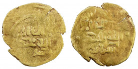 GREAT MONGOLS: Anonymous, ca. 1220s-1230s, AV dinar (4.00g), MM, ND, A-B1967, totally anonymous, only the kalima on both sides, style of the Samarqand...