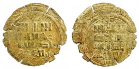 GREAT MONGOLS: Anonymous, ca. 1230s-1240s, AV dinar (4.01g), Almaligh, DM, A-3638A, Zeno-34942 (identical style, different dies), citing just qa'an ab...