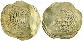ILKHAN: Anonymous Qa'an al-'Adil, ca. 1260s/1270s, AV dinar (2.81g), NM, ND, A-H2132, local issue, qa'an / al-'adil within hexagram (as on silver A-21...