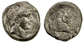 INDO-GREEK: Antiochos I Soter, 281-261 BC, AR drachm (3.83g), Aï Khanoum, ca. 280-271 BC, SC-432.3, diademed head right // horned and bridled horse's ...