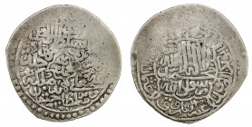 MUGHAL: Babur, 1506-1530, AR shahrukhi (4.67g), Badakhshan, AH915, Rahman-1.3 (same dies), A-2462.1, very rare mint for Babur (struck Safavid silver c...