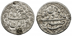 MUGHAL: Jahangir, 1605-1628, AR rupee (11.29g), Agra, AH1021 year 7, KM-145.1, month of Farwardin, ornate borders both sides, which were changed each ...