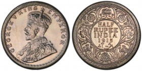 BRITISH INDIA: George V, 1910-1936, AR ½ rupee, 1915(c), KM-522, S&W-8.76, proof restrike, PCGS graded Proof 62.
Estimate: USD 400 - 600