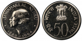 INDIA: Republic, 50 paise, 1964(b), KM-56, Death of Jawaharlal Nehru, PCGS graded Proof 63. Incorrectly marked as PL on the holder instead of proof.
...