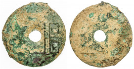 WARRING STATES: State of Liang, 350-250 BC, AE cash (10.61g), H-6.3, round central hole, yuan at right in archaic script, VF, ex Dr. Allan Pacela Coll...