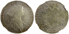CHOPMARKED COINS: AUSTRIA: Maria Theresa, 1740-1780, AR thaler, 1754, KM-1816, Dav-1121 (misidentified on the slab as Dav-1112), bust right with plain...