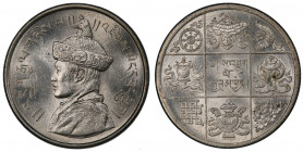 BHUTAN: Jigme Wangchuck, 1926-1952, AR ½ rupee, 1928, KM-25, large planchet, actually struck in 1931, a lovely quality example! PCGS graded MS63.
Est...