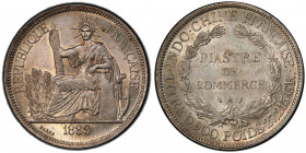 FRENCH INDOCHINA: AR piastre, 1888, KM-5, Lec-269, PCGS graded MS61.
Estimate: USD 150 - 250