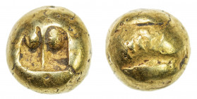 JAVA: Kingdom of Sailendra, AV mas (20 rattis) (2.41g), ca. 950-1150, Mitch-SEA-726/8, globular ingot with bisected rectangular punch resembling a lin...