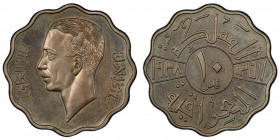 IRAQ: Ghazi I, 1933-1939, 10 fils, 1938/AH1357, KM-103a, Copper-Nickel, very rare in proof quality! PCGS graded Proof 64, RR

Estimate: USD 1200 - 1...