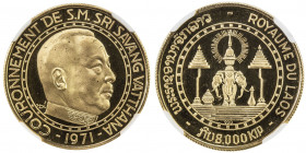 LAOS: Sisavang Vatthana, 1959-1975, AV 8000 kip, 1971, KM-11, Fr-4, King Savang Coronation, mintage of only 10,000 pieces, NGC graded PF68 UC, S. 
Es...