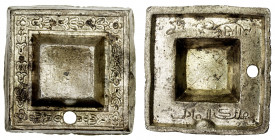 PAHANG: Bendahara Sewa Raja Tun Ali, 1806-1857, tin tampang (207.72g), NM, AH1257, SS-—, Prid-—, also called tin hat money, 82 x 80 x 26mm, plinth dec...