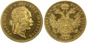 AUSTRIA: Franz Joseph I, 1848-1916, AV ducat, 1915 (frozen), KM-2267, much later restrike, Brilliant Unc.
Estimate: USD 200 - 220