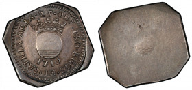 AIRE-SUR-LA-LYS: Siege Issue, AR 25 sols, 1710, KM-15.2, uniface octagonal klippe issued during the siege of Aire, issued by governor Marechal de Goes...