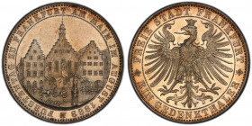 FRANKFURT AM MAIN: Free City, AR thaler, 1863, KM-372, Frankfurter Fürstentag (Assembly of Princes), PCGS graded MS62. The Frankfurter Fürstentag was ...