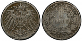 GERMANY: Wilhelm II, 1888-1918, AR mark, 1891-D, KM-14, Jaeger-17, key date/mintmark, some fairly minor rim damage, extremely rare issue, only 2 piece...