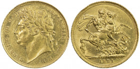 GREAT BRITAIN: George IV, 1820-1830, AV sovereign, 1821, KM-682, Unc.
Estimate: USD 900 - 1200