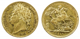 GREAT BRITAIN: George IV, 1820-1830, AV sovereign, 1821, KM-682, VF.
Estimate: USD 450 - 550