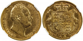 GREAT BRITAIN: William IV, 1830-1837, AV sovereign, 1832, KM-717, NGC graded VF30.
Estimate: USD 500 - 600