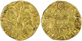 FLORENCE: Anonymous, 14th century, AV ducat (3.41g), Fr-275, Florentine lily // St. John the Baptist standing, Fine to VF.
Estimate: USD 200 - 260
