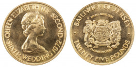 JERSEY: Elizabeth II, 1952—, AV 25 pounds, 1972, KM-42, 25th Wedding Anniversary, Brilliant Unc.
Estimate: USD 625 - 825