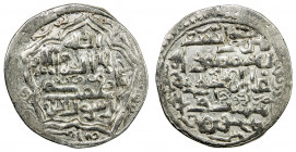 ILKHAN: Ghazan Mahmud, 1295-1304, AR 2 dirhams (4.31g), Lur Kuchik, AH702//702, A-2172, citing the month of Dhu Qa'da, mint name in obverse center and...