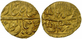 SHAYBANID: Unknown governor, fl. 1599-1600, AV 1/12 mohur (0.91g), [Badakhshan], ND, A-3007H, VF-EF. In the name of the long-deceased Mughal Abu'l-Muz...